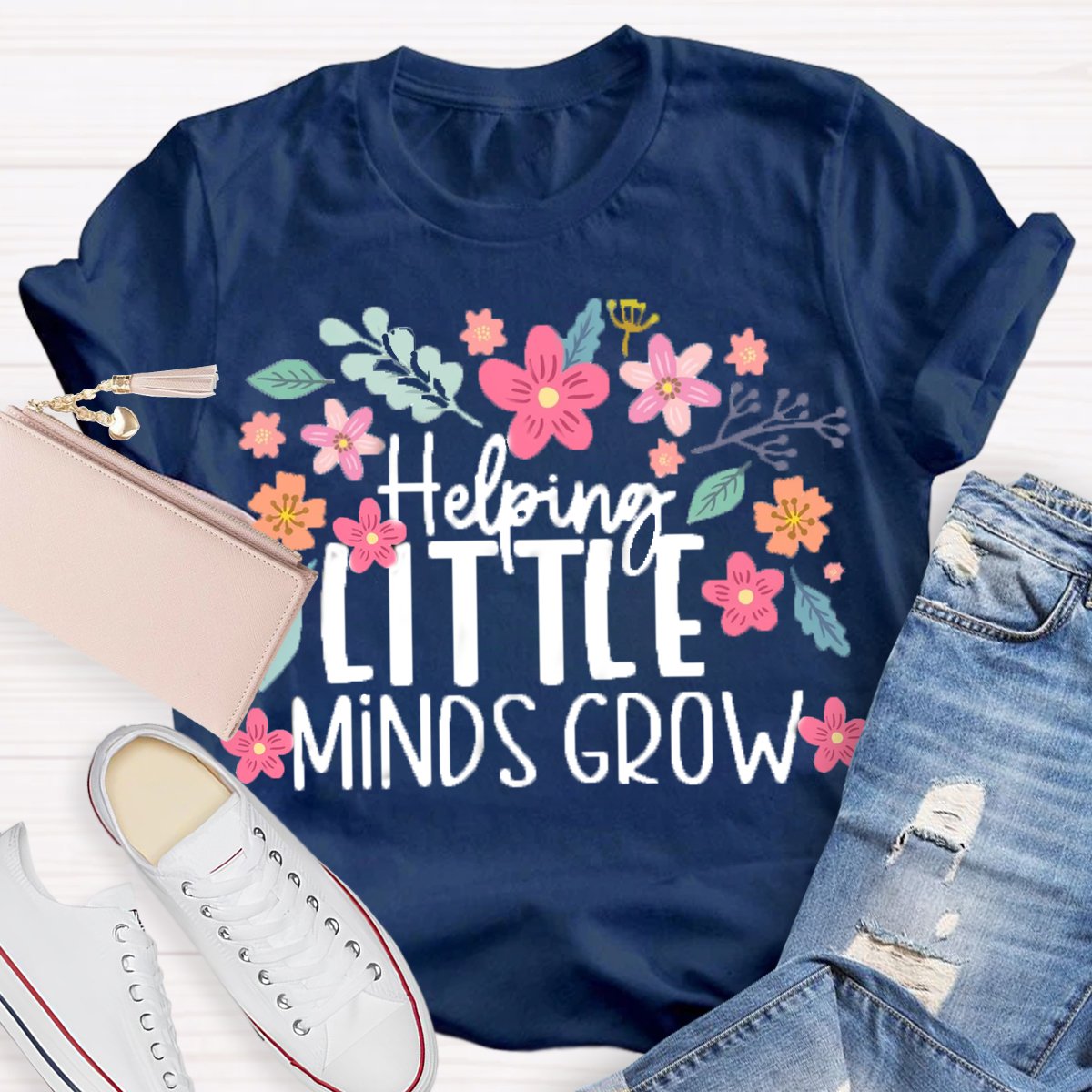 Helping Little Minds Grow Floral Shirt