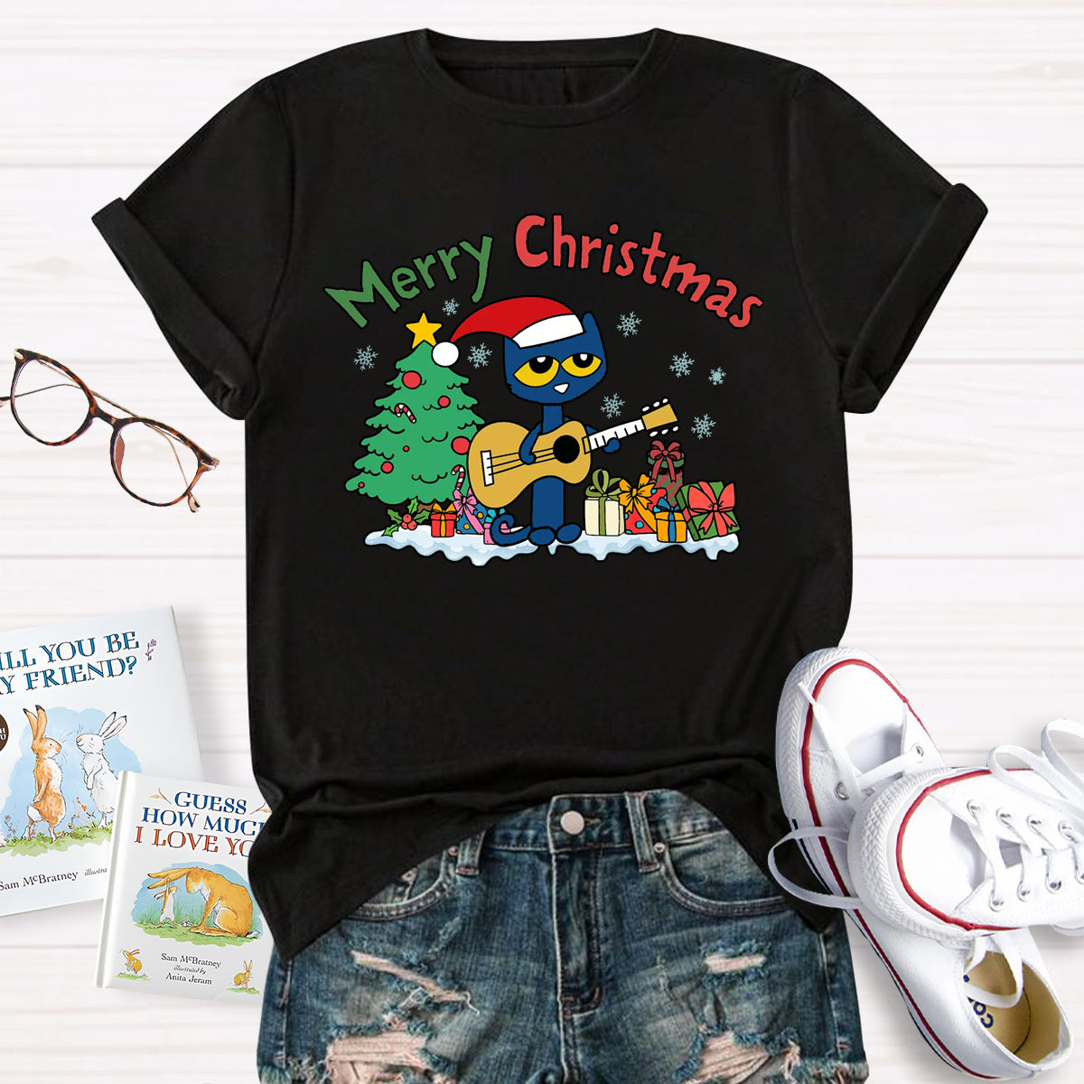 Merry Christmas Pete Groovy Cat T-Shirt