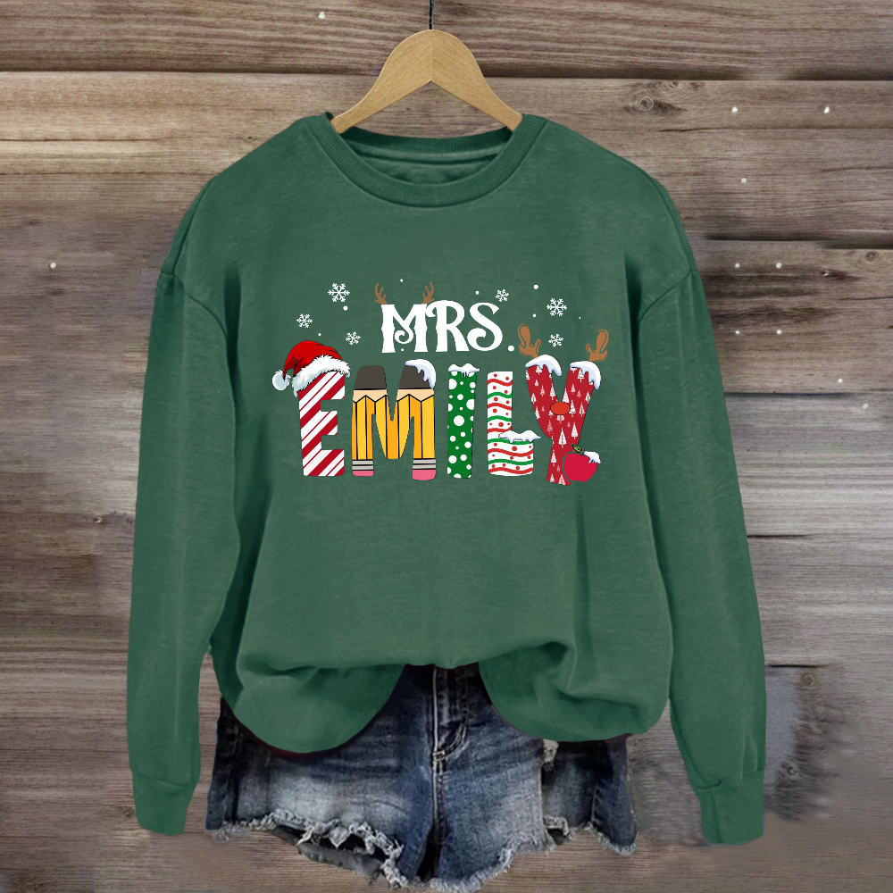 Personalized Name Christmas Emily Sweatshirt