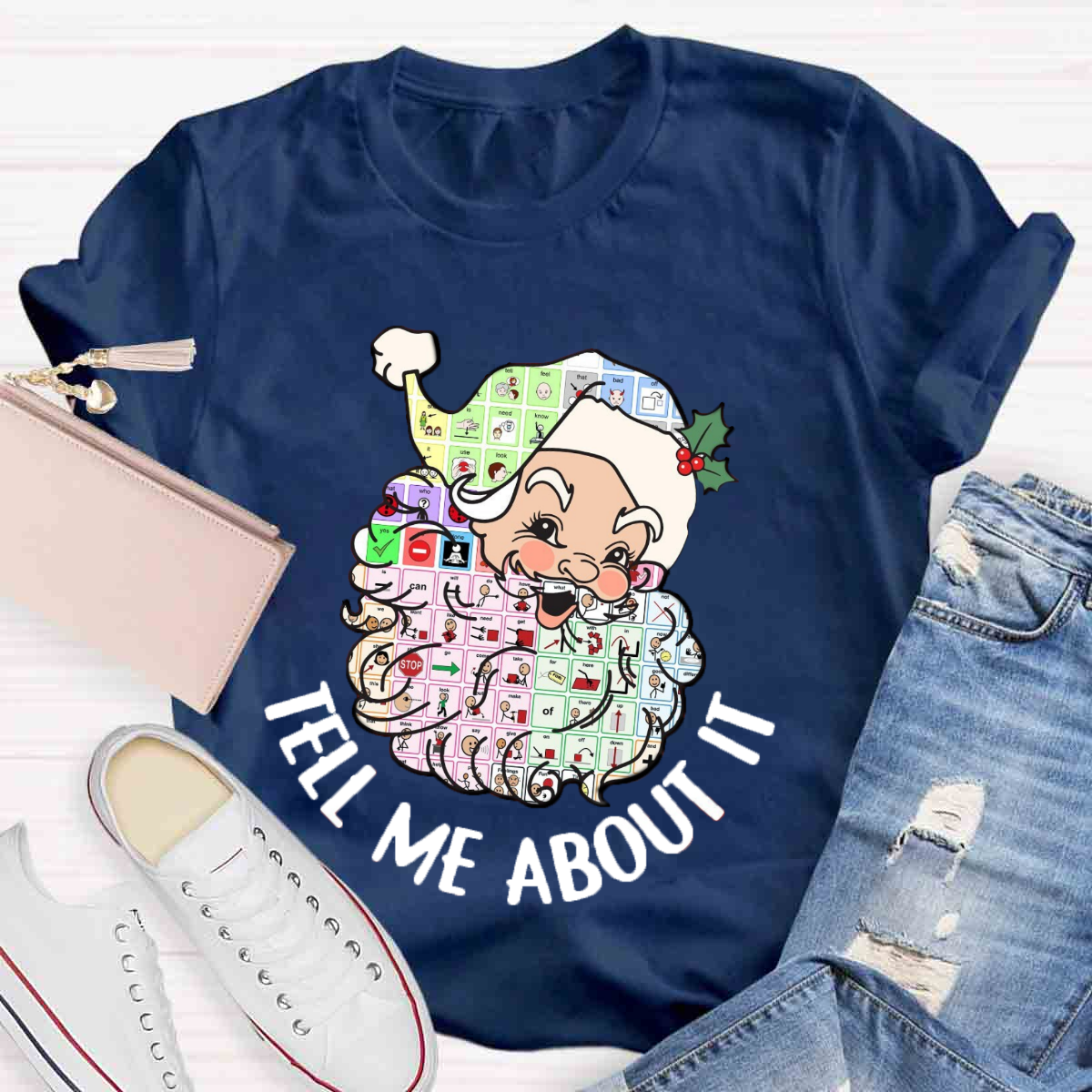 Santa Christmas Tell Me About It Speech Language Pathologist T-Shirt