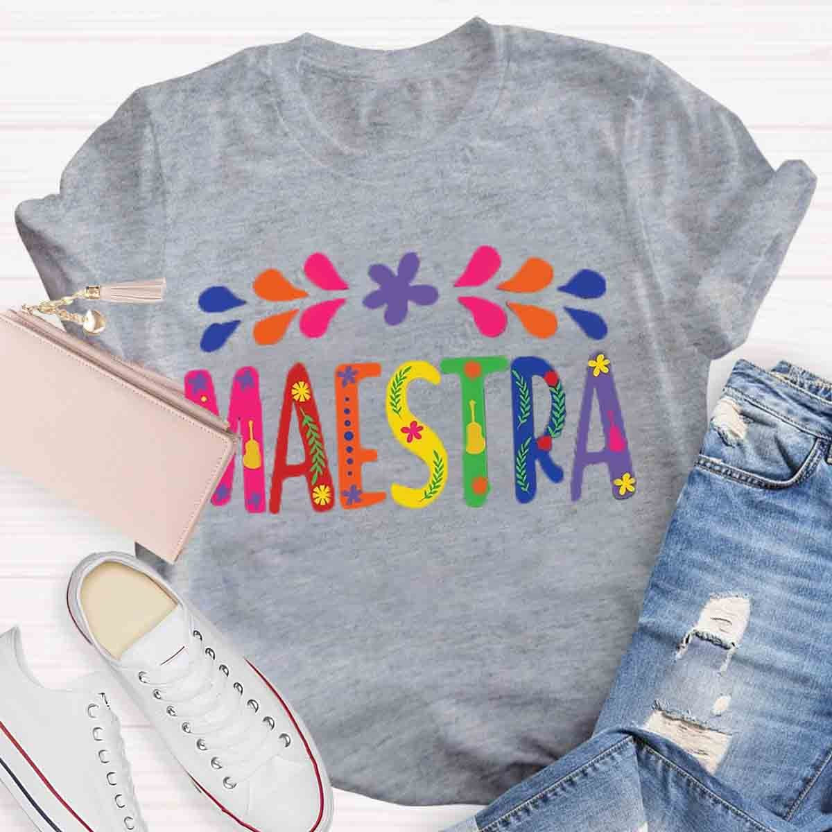 Spanish Teacher Maestra Art T-Shirt