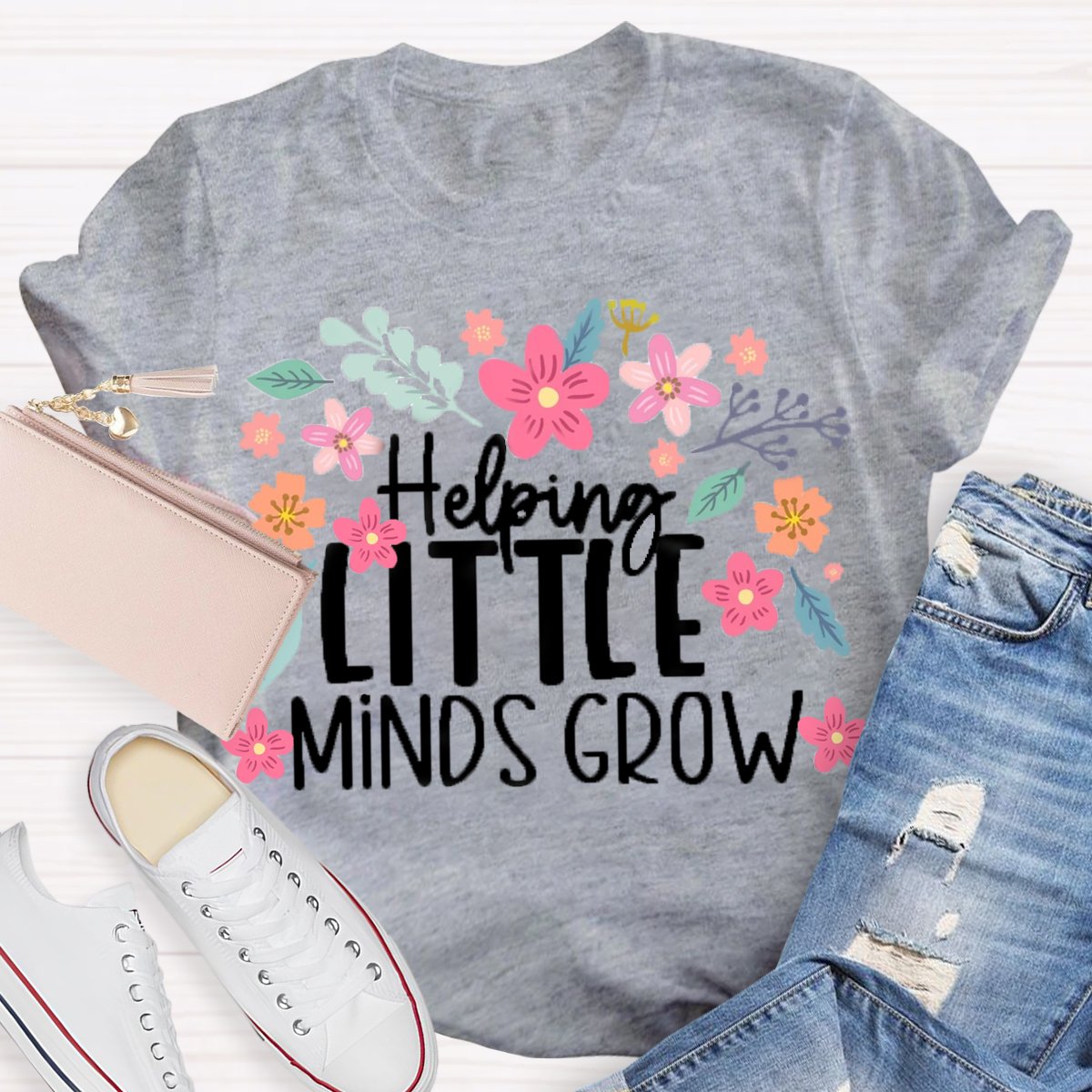 Helping Little Minds Grow Floral Shirt