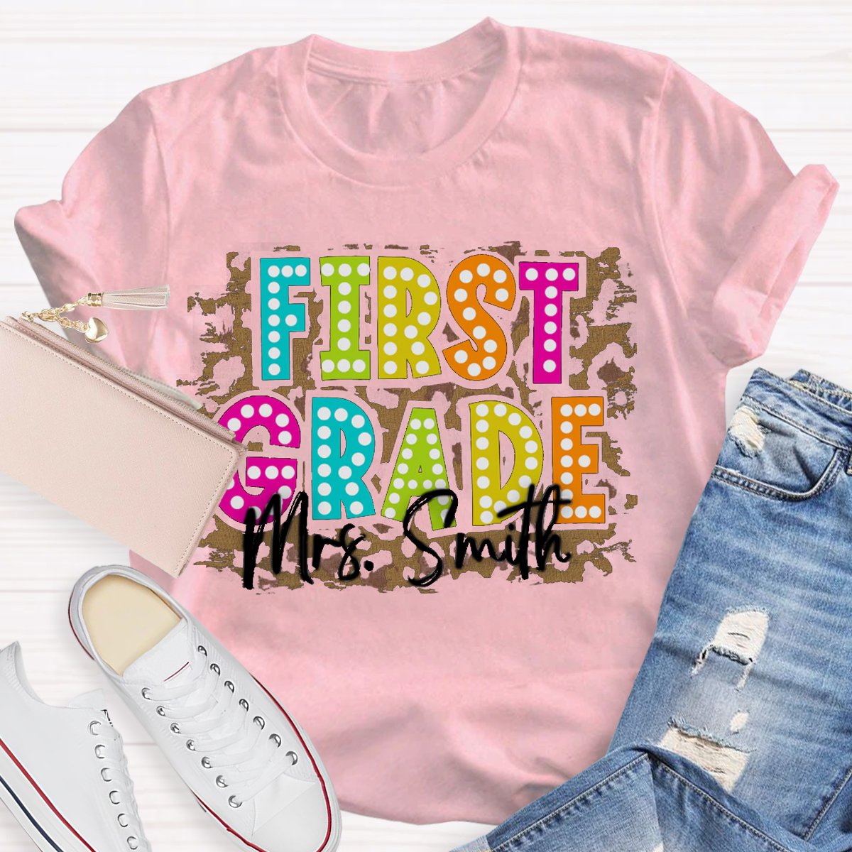 Personalized Grade And Name School Staff Shirt