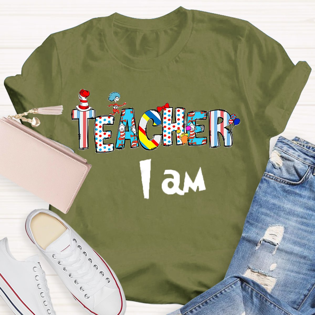 Cartoon Design Teacher T-shirt