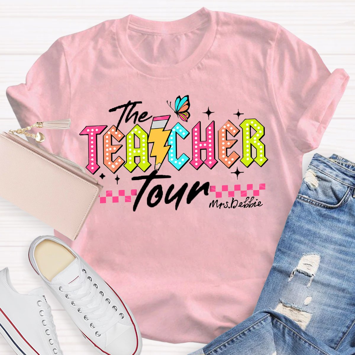 Personalized Name The Teacher Tour T-Shirt