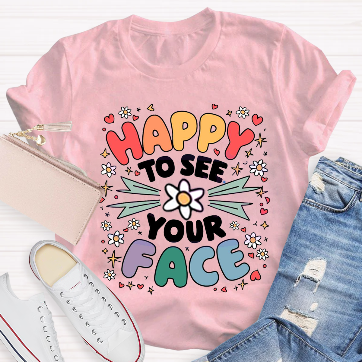 Happy To See Your Face Crew Neck T-Shirt