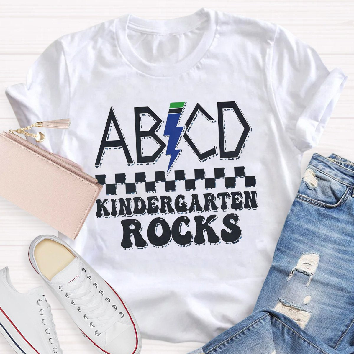 Abcd Kindergarten Rocks Teacher Shirt