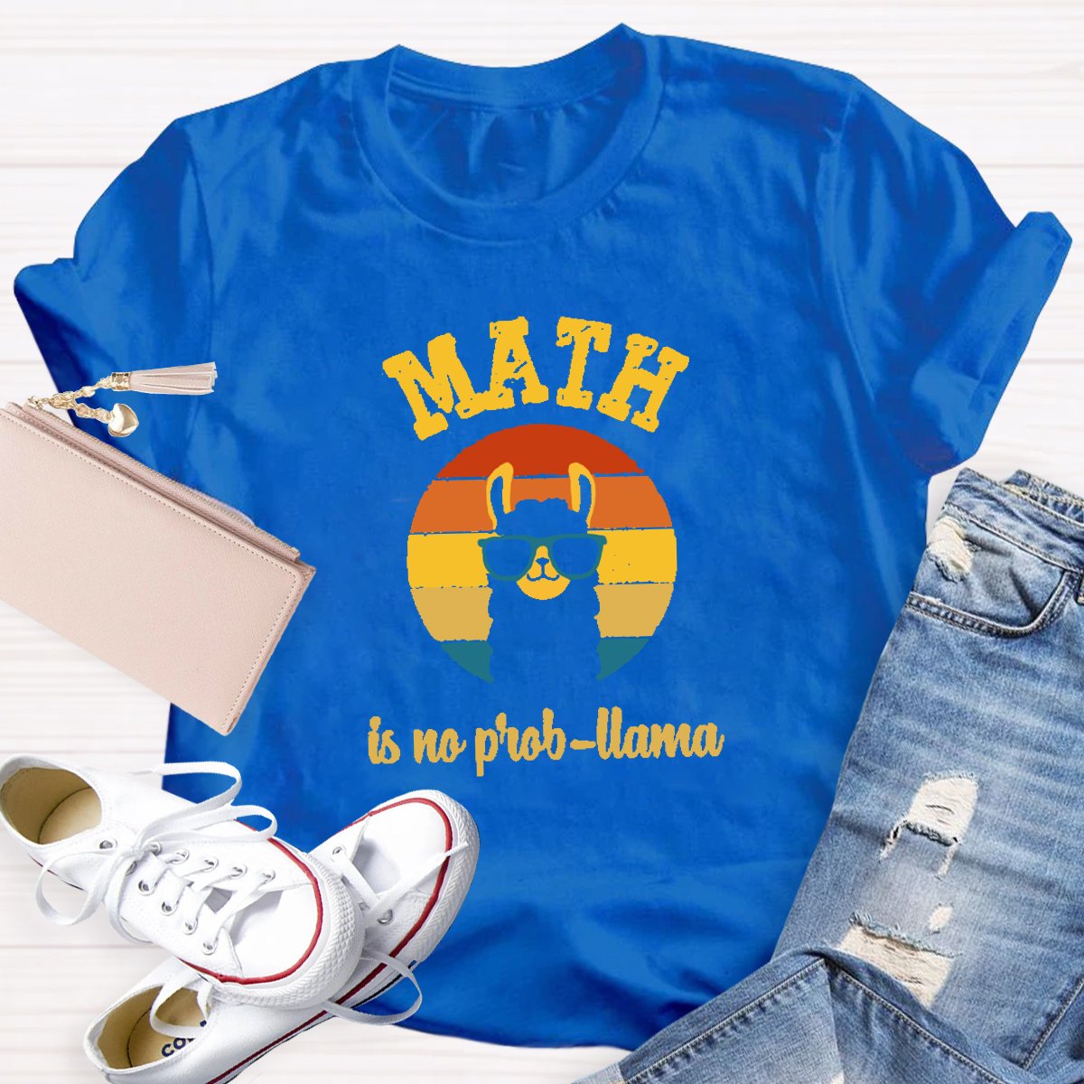 Math is No Prob Llama Teacher Shirt