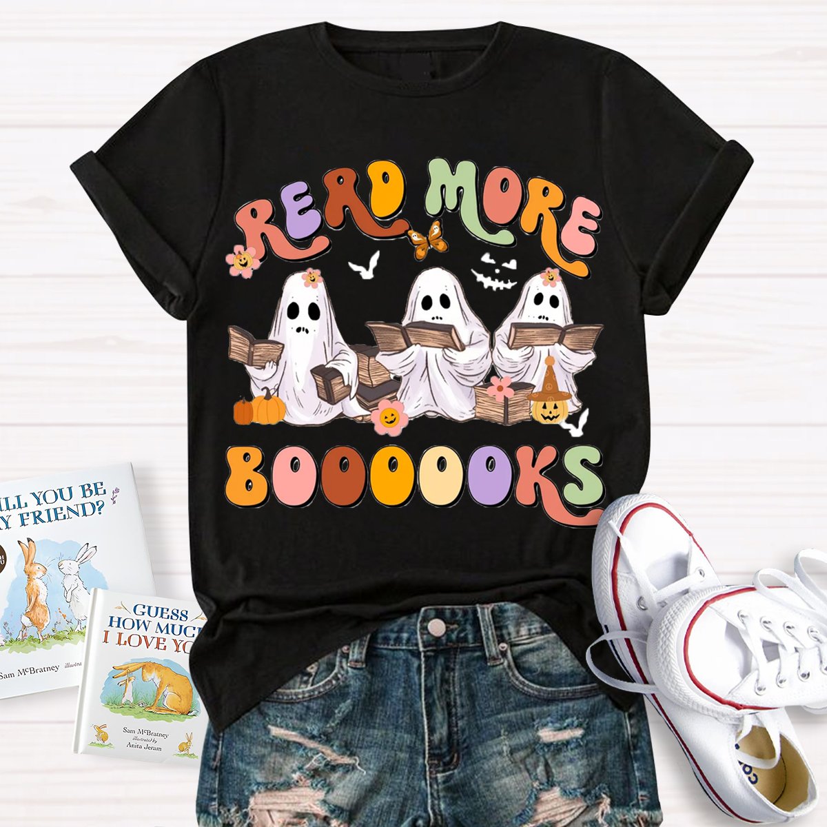 Halloween Read More Books Spooky Teacher Shirt