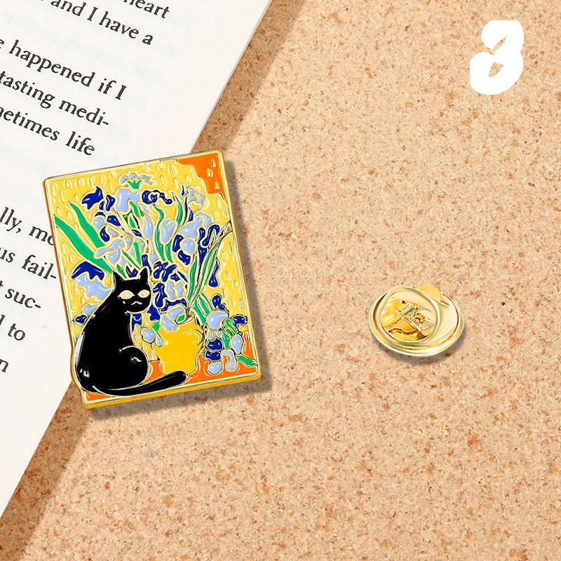 Starry Night And Cat Teacher Pin