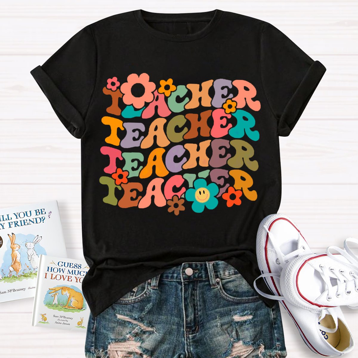 Floral Graphic Designs Teacher  T-Shirt