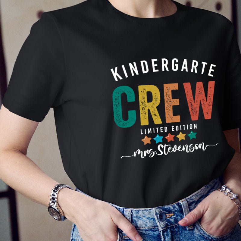 Personalized Colorful Stars Teacher T-Shirt