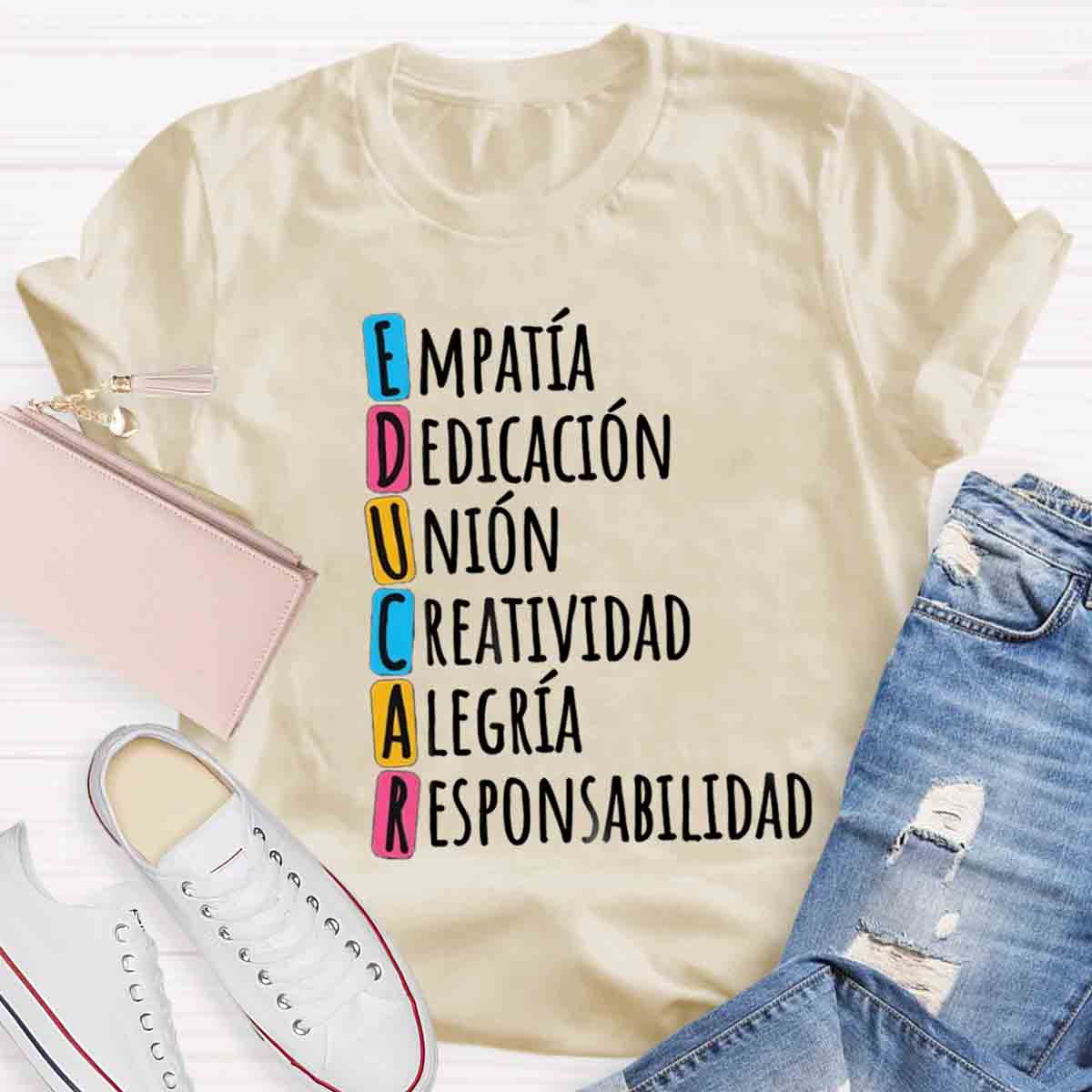 Educar Spanish Teacher Quote Spanish Teacher T-Shirt