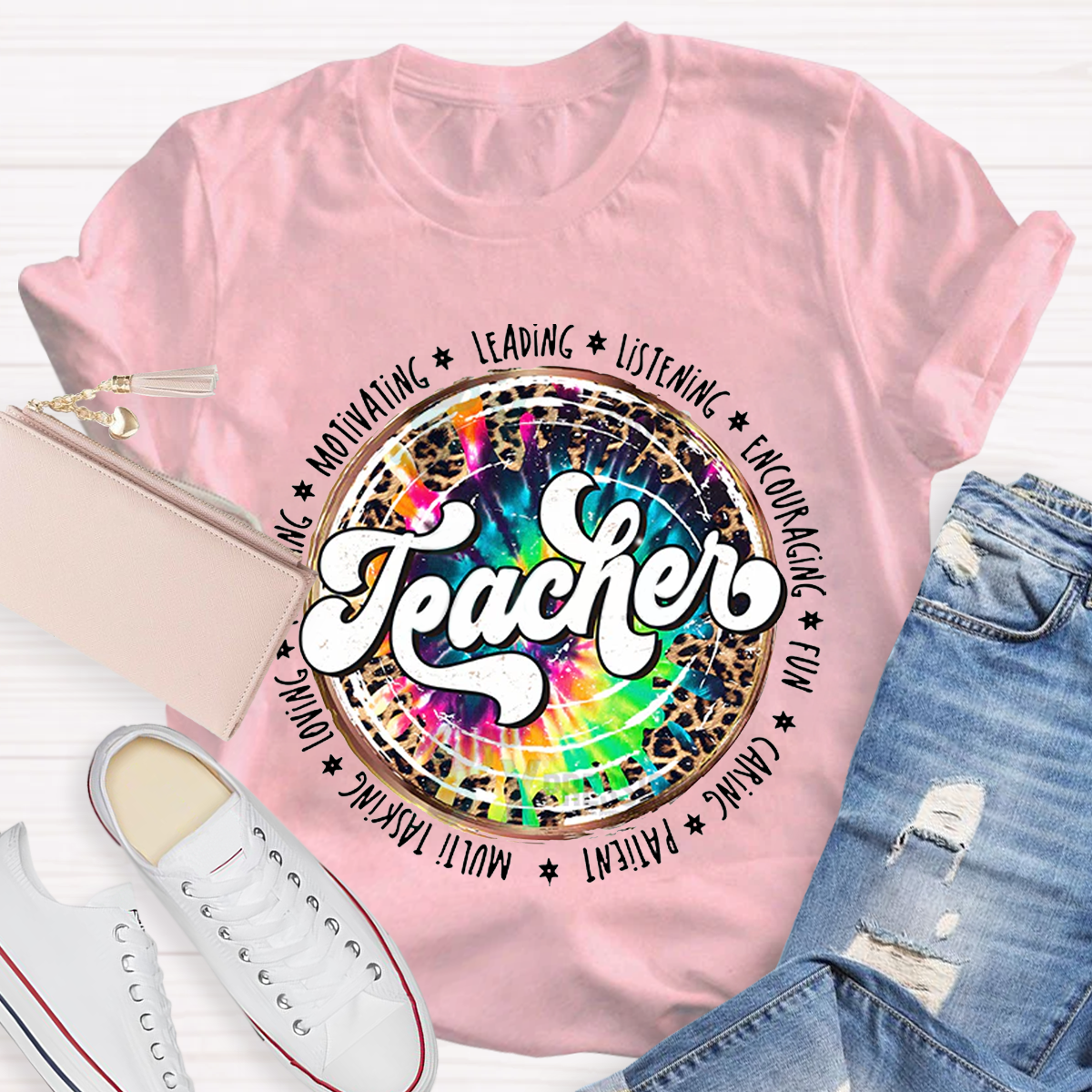 Teacher Sublimation Leopard Designs T-Shirt