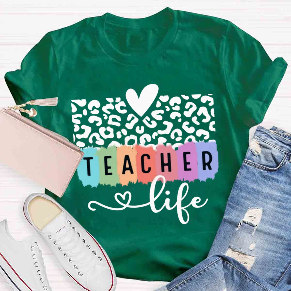 Teacher Life Cheetah Print T-shirt