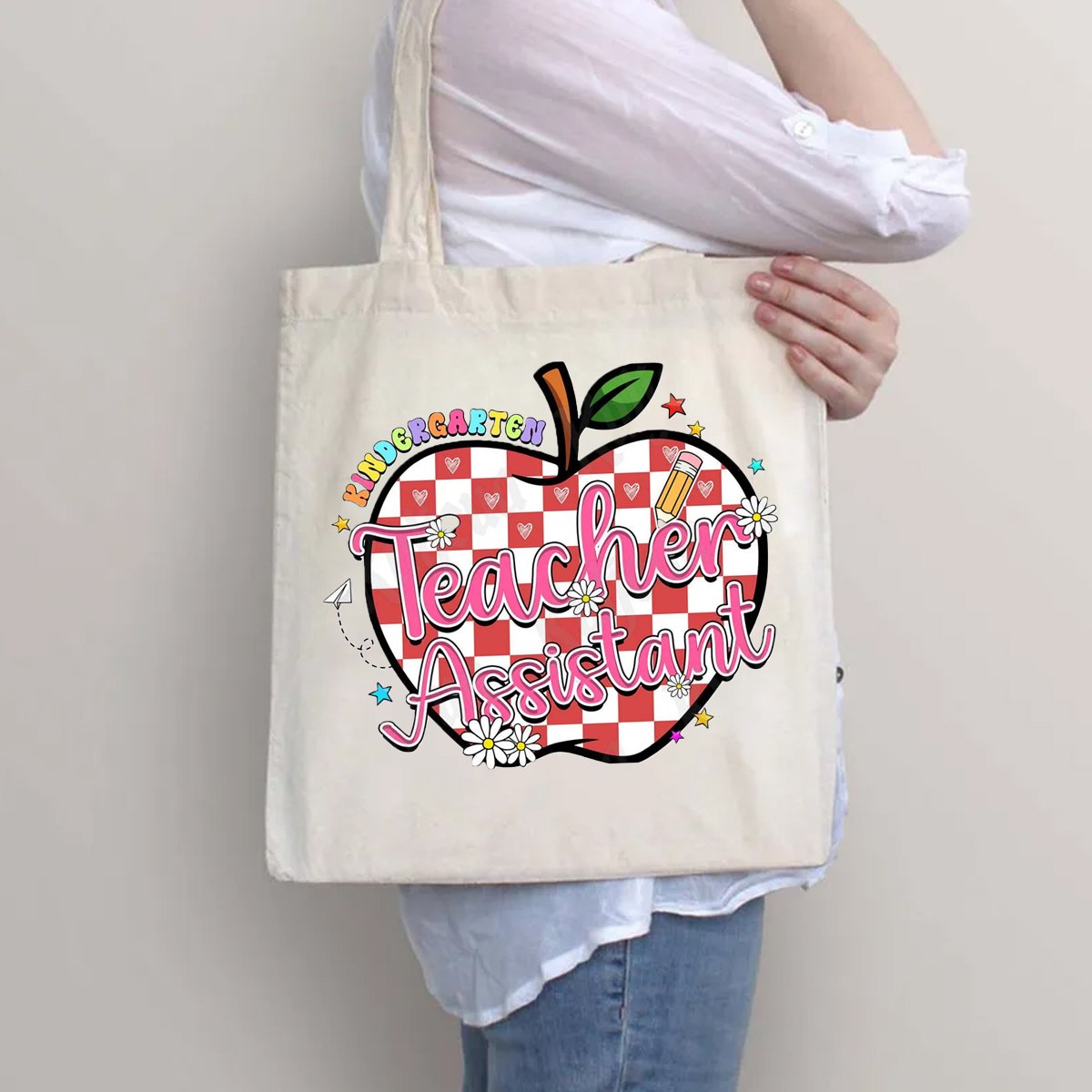 Personalized Grade Teacher Assistant Tote Bag