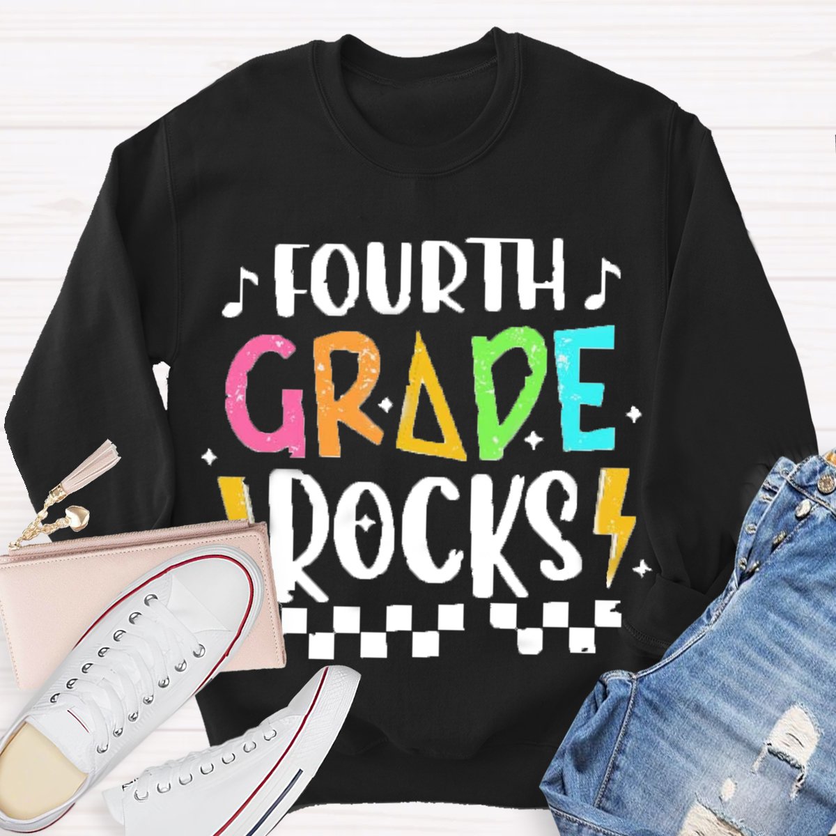 Personalized Grade Rocks Color Block Sweatshirt