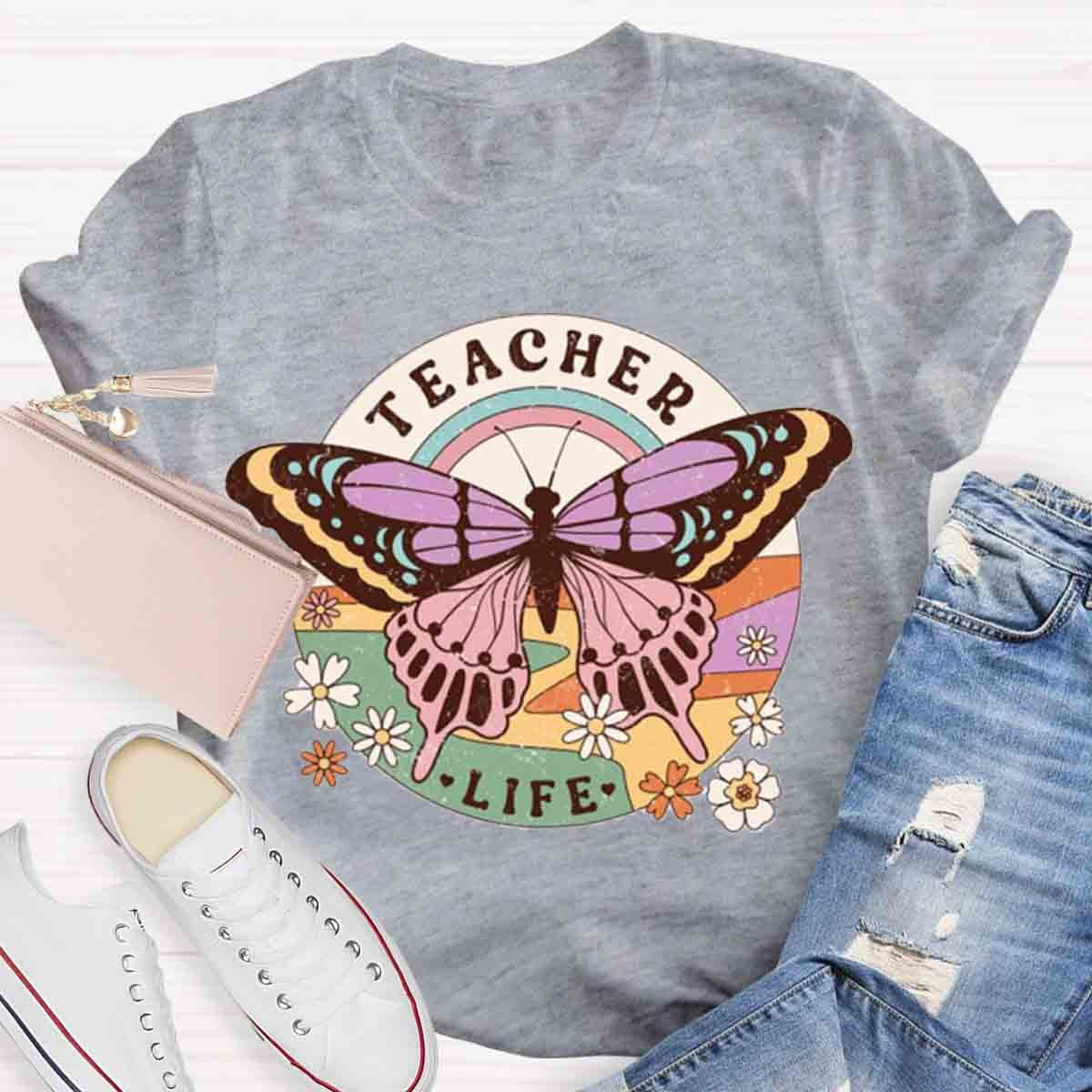 Teacher Life Butterfly T-Shirt