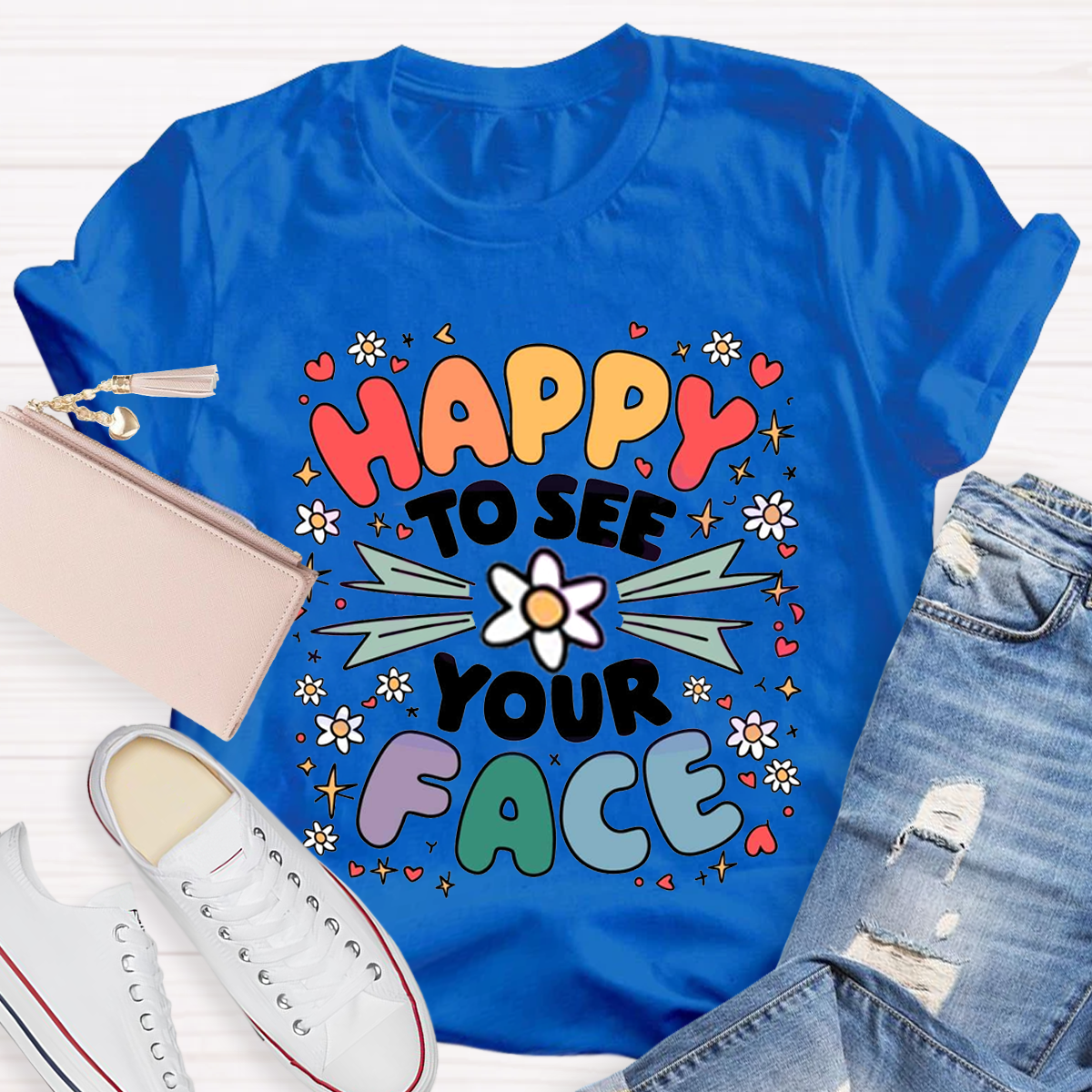 Happy To See Your Face Crew Neck T-Shirt