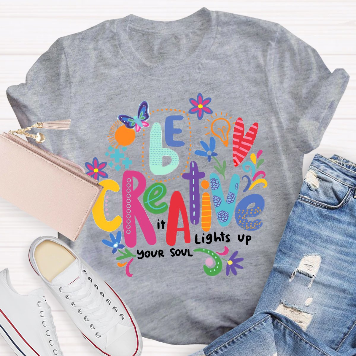 Be Creative Art Print Teachers T-Shirt