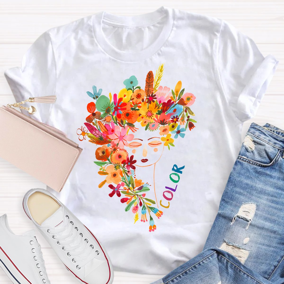 Art Teachers Colorful Print T-Shirt