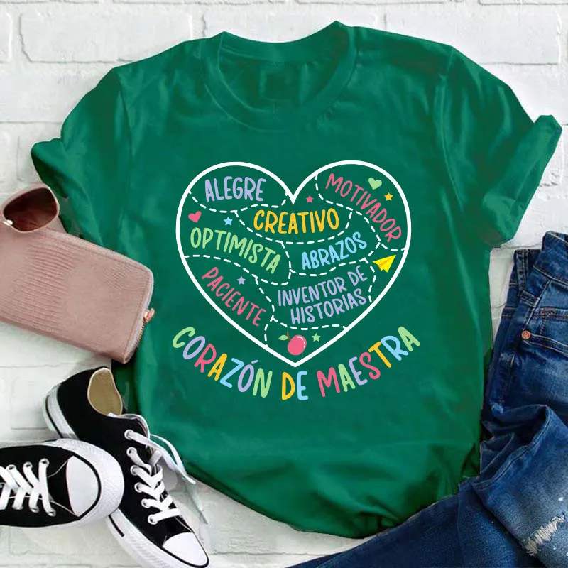 Corazon Maestra De Español Spanish Teacher T-Shirt