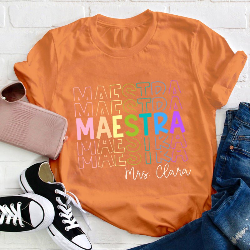 Personalized Colored Words Teacher T-Shirt