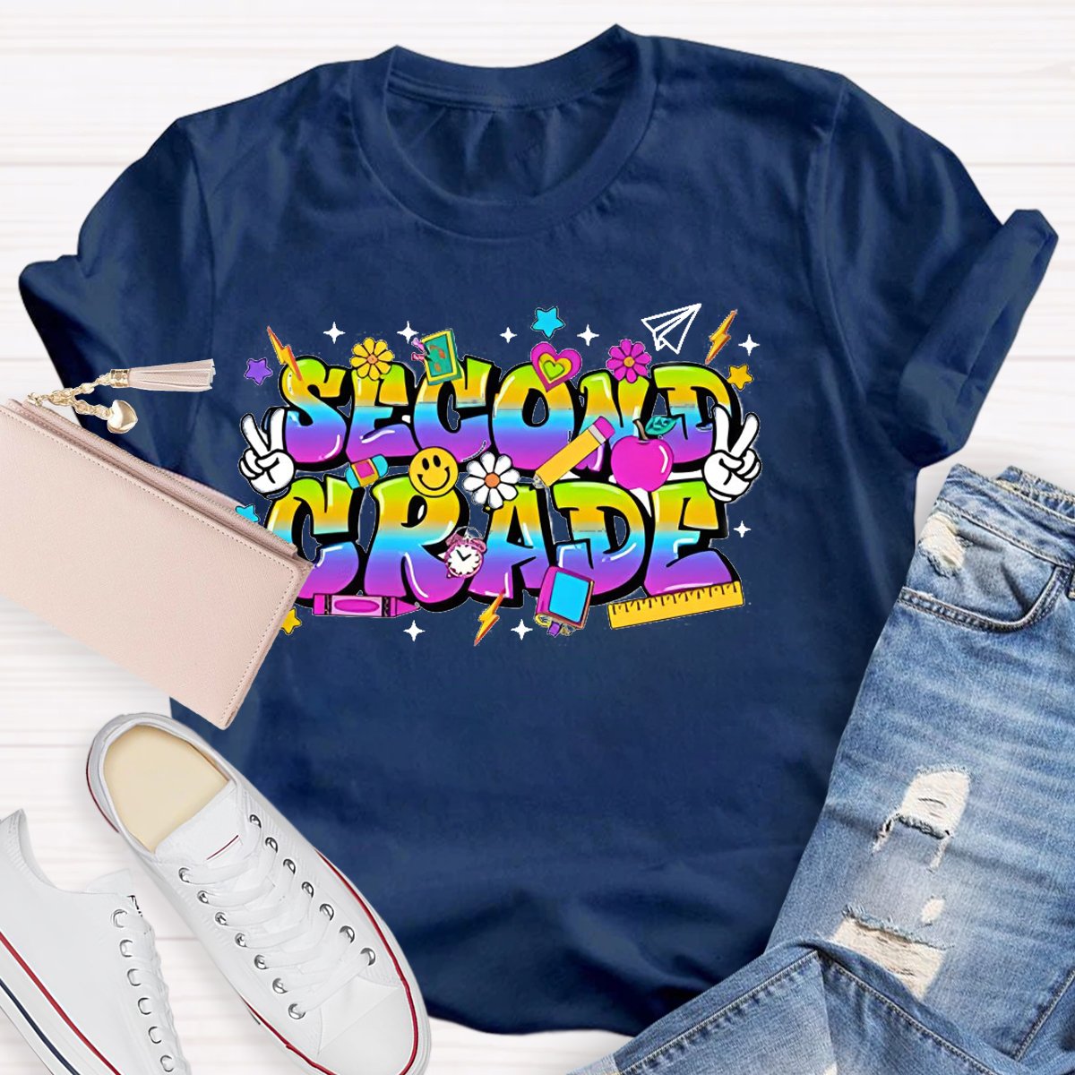 Personalized Grade Colorful Printed T-Shirt