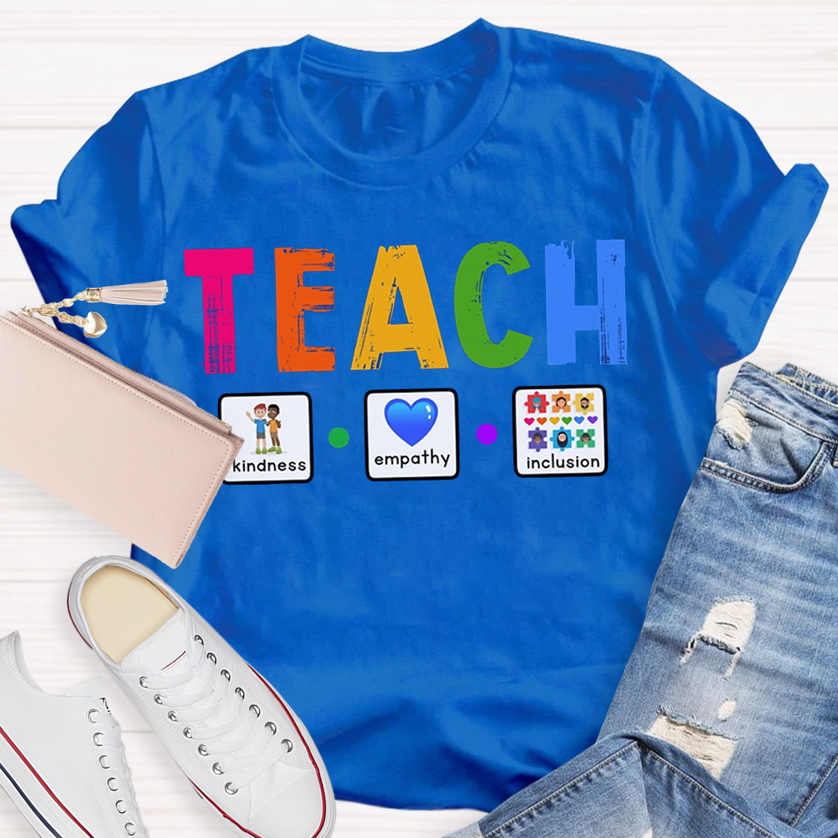 Teach Kindness Empathy Inclusion Teacher T-Shirt