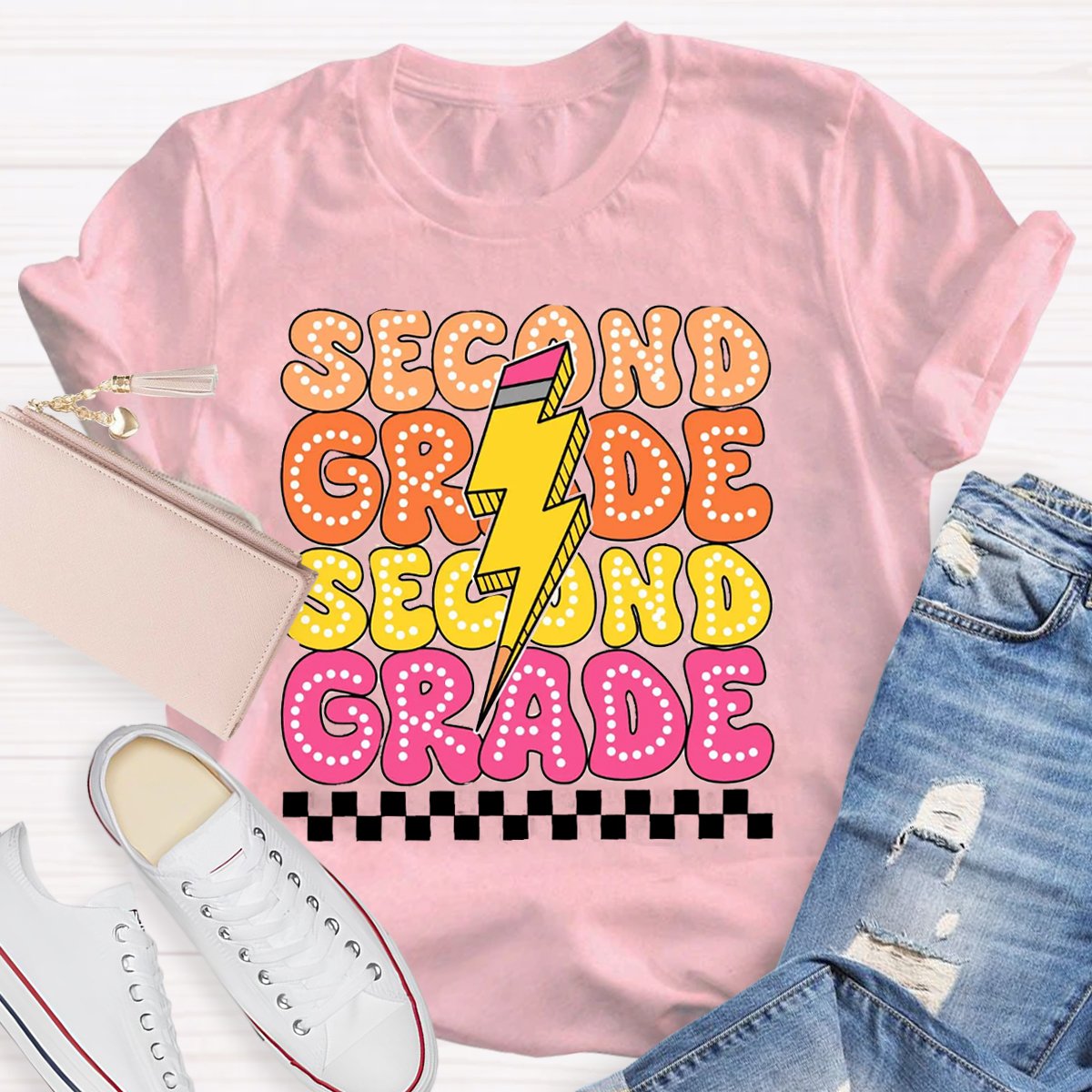 Personalized Grade Hello Second Grade Chockablock Shirt