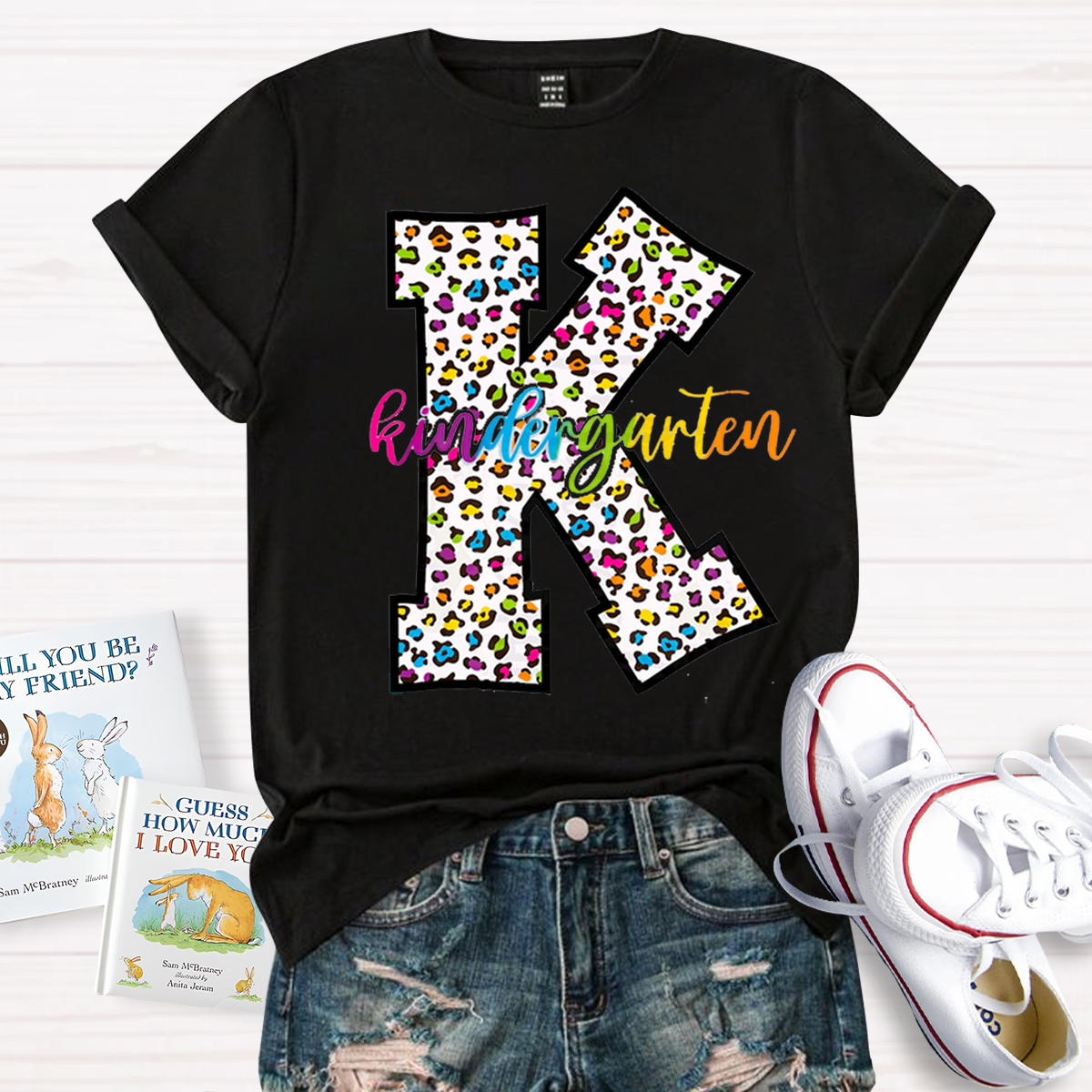 Personalized Grade Leopard Design Teacher T-Shirt