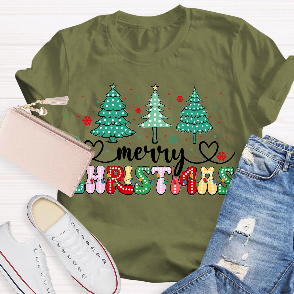 Merry Christmas Tree Teacher T-Shirt