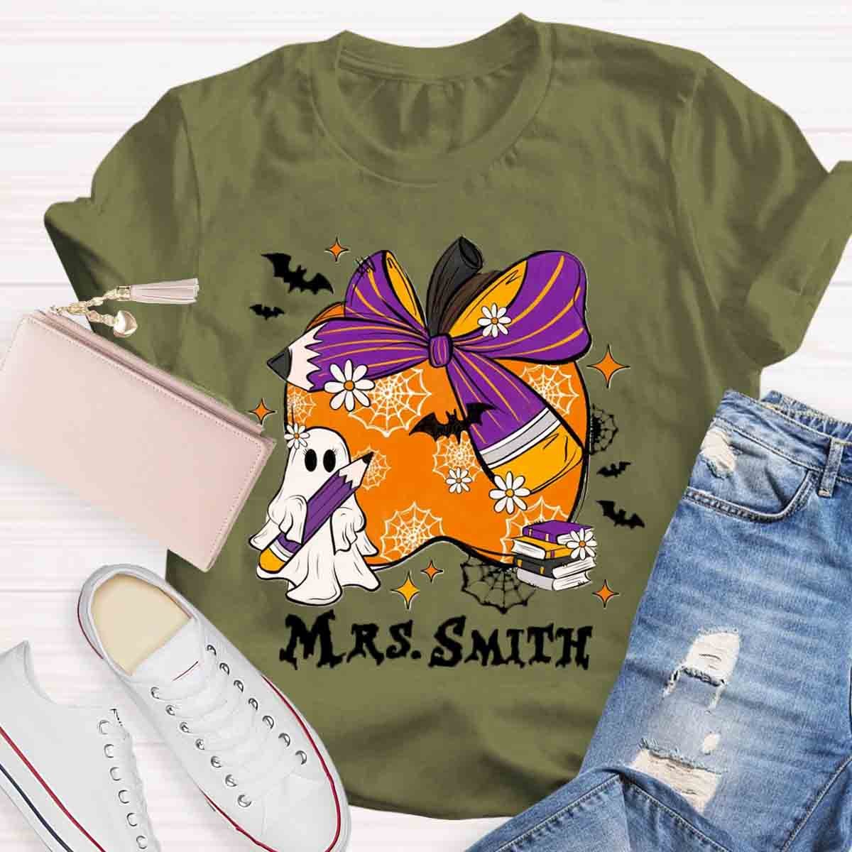 Personalized Name Halloween Apple T-Shirt