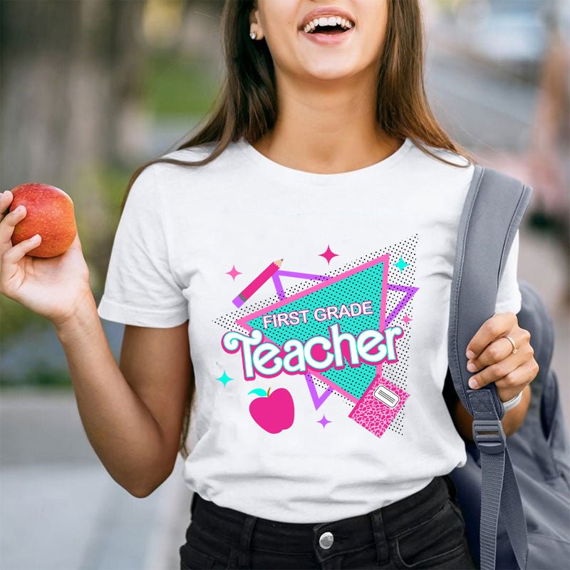 Personalized Grade Shining Triangle Teacher T-Shirt