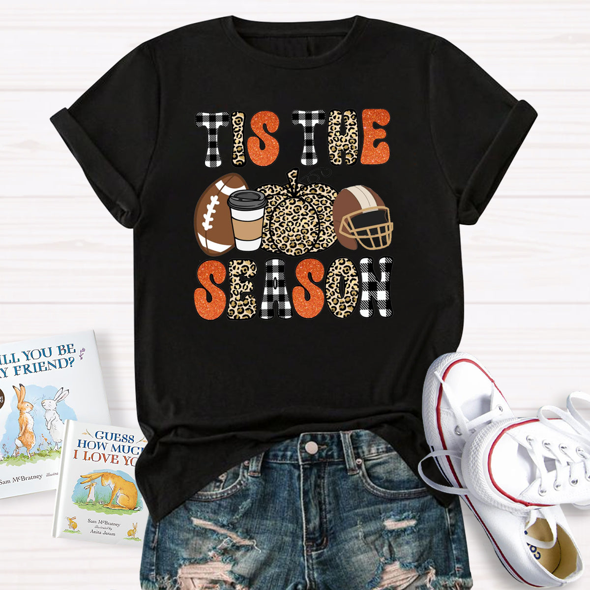 Tis The Season Game Day  Pumpkin Teacher T-Shirt