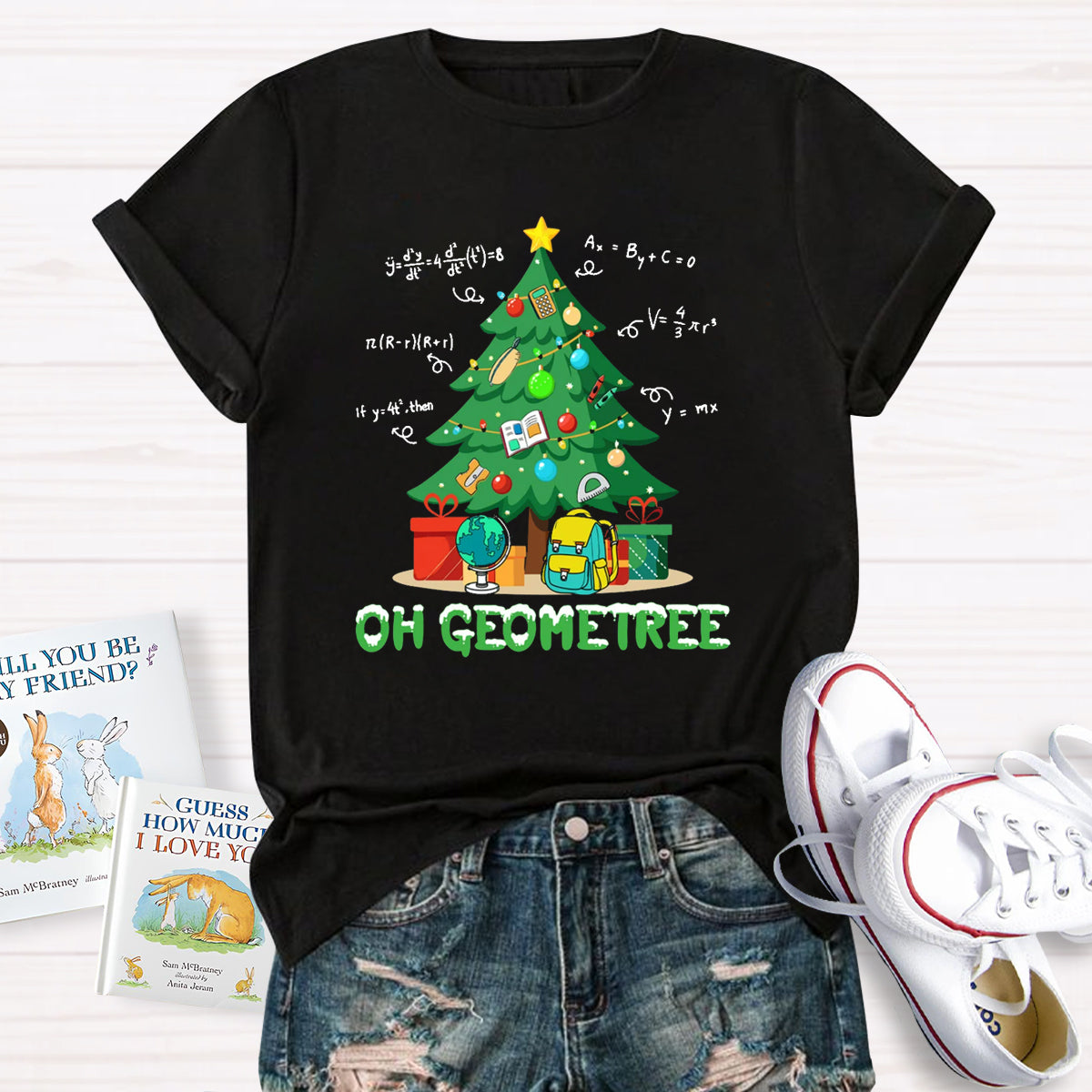 Oh Geometree Funny Math Xmas Teacher T-Shirt