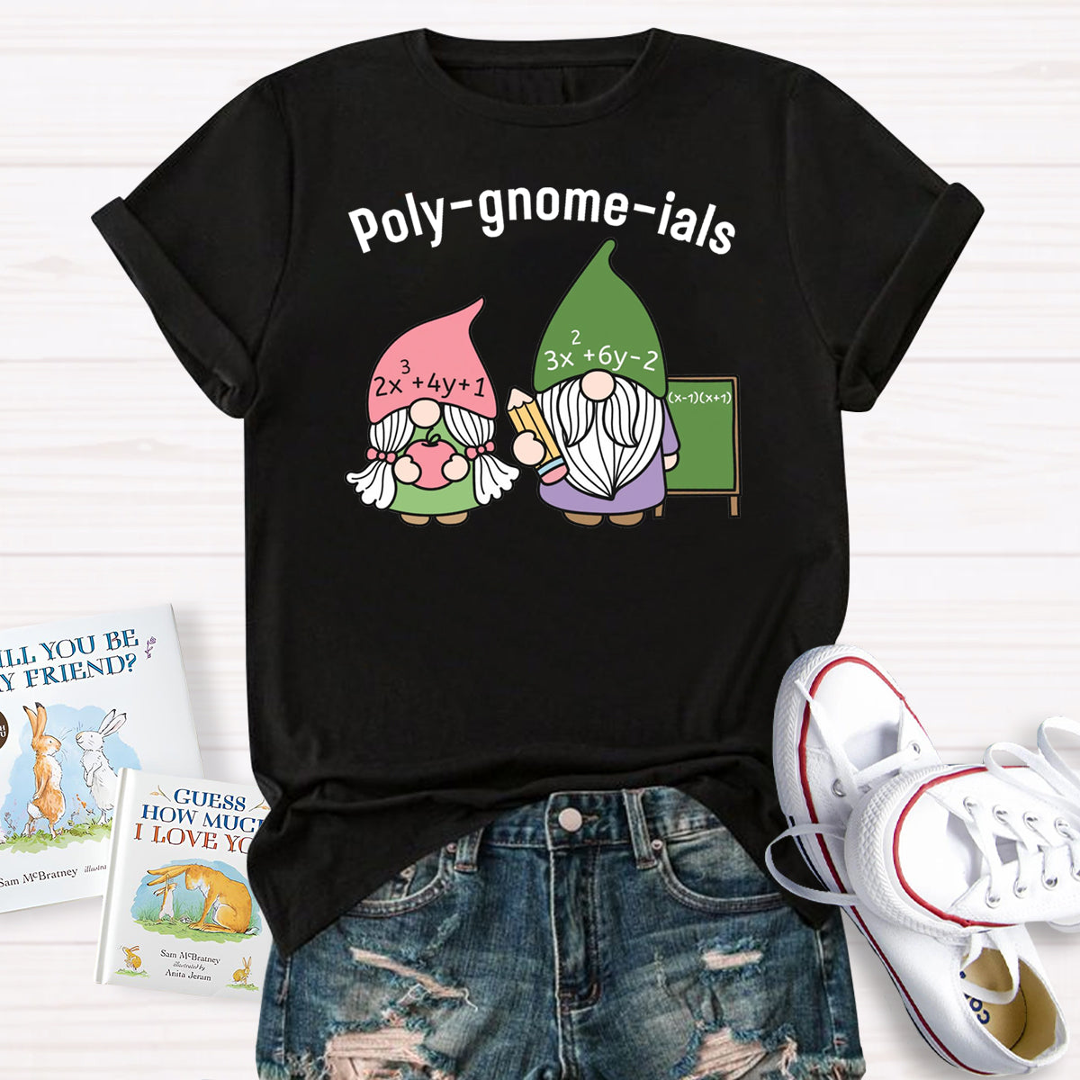 Funny Math Teacher Poly-gnome-ials Funny Gnome T-Shirt