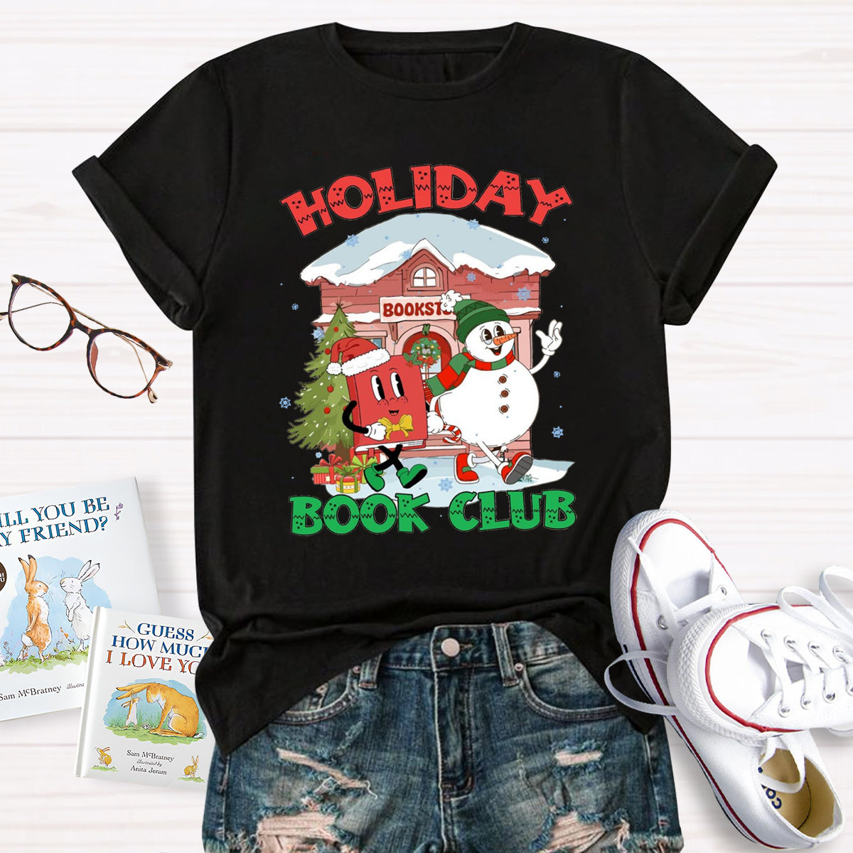 Christmas Holiday Book Club T-Shirt