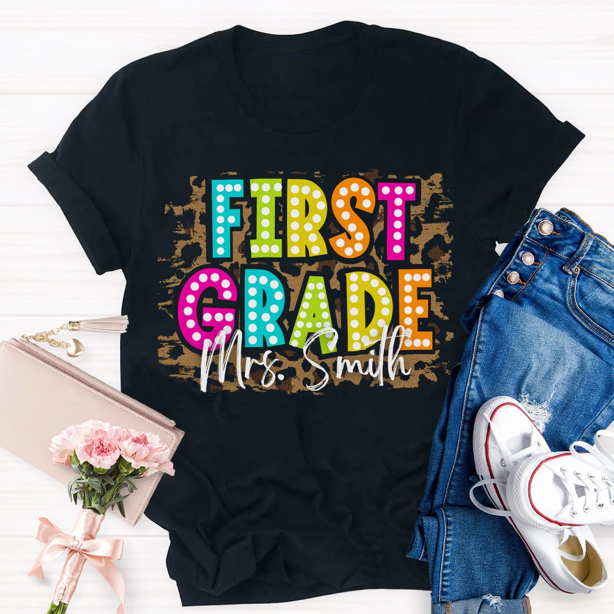 Personalized Grade And Name School Staff Shirt