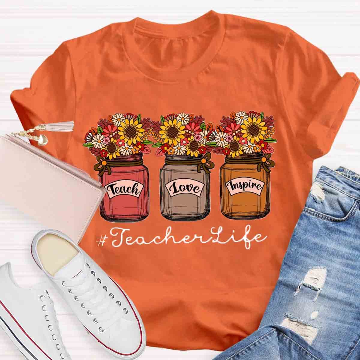 Teacher Life Flower Shirt