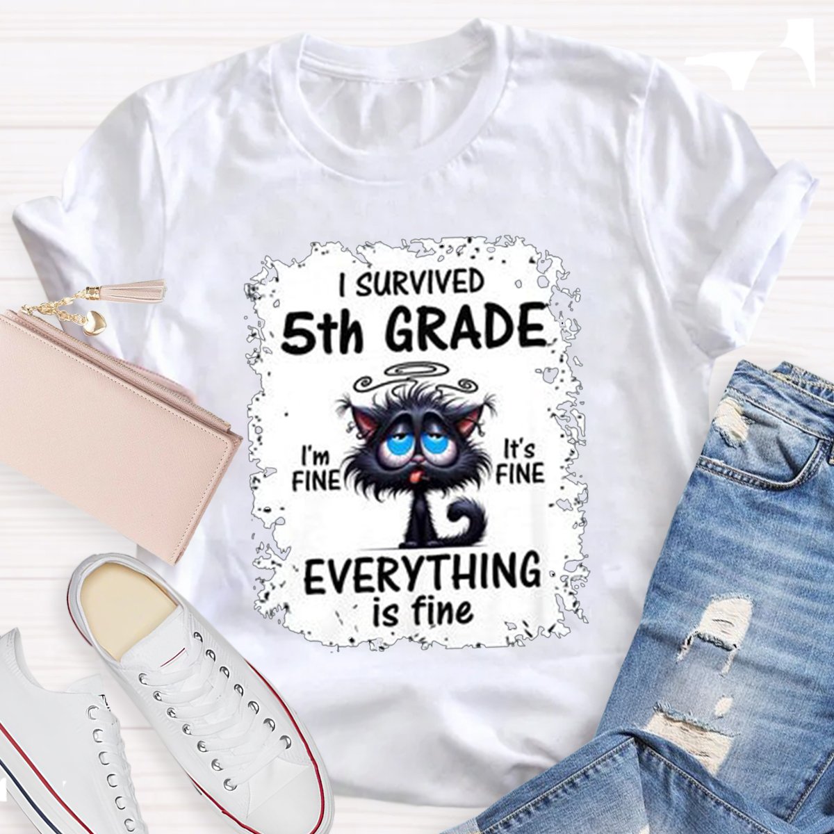 Personalized I Survived 5th Grade Teacher Shirt