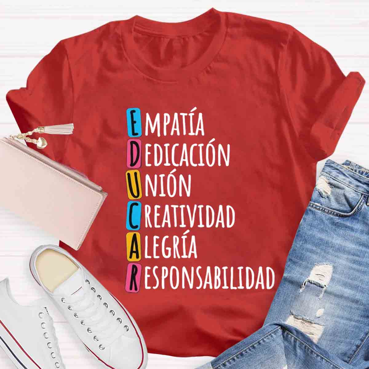 Educar Spanish Teacher Quote Spanish Teacher T-Shirt