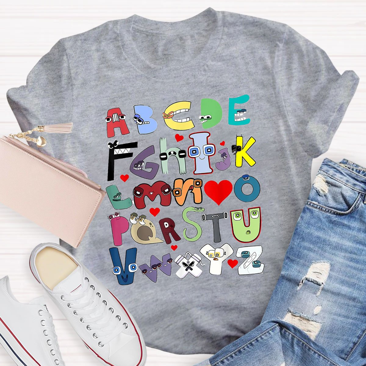 Alphabet Clipart Teacher Shirt