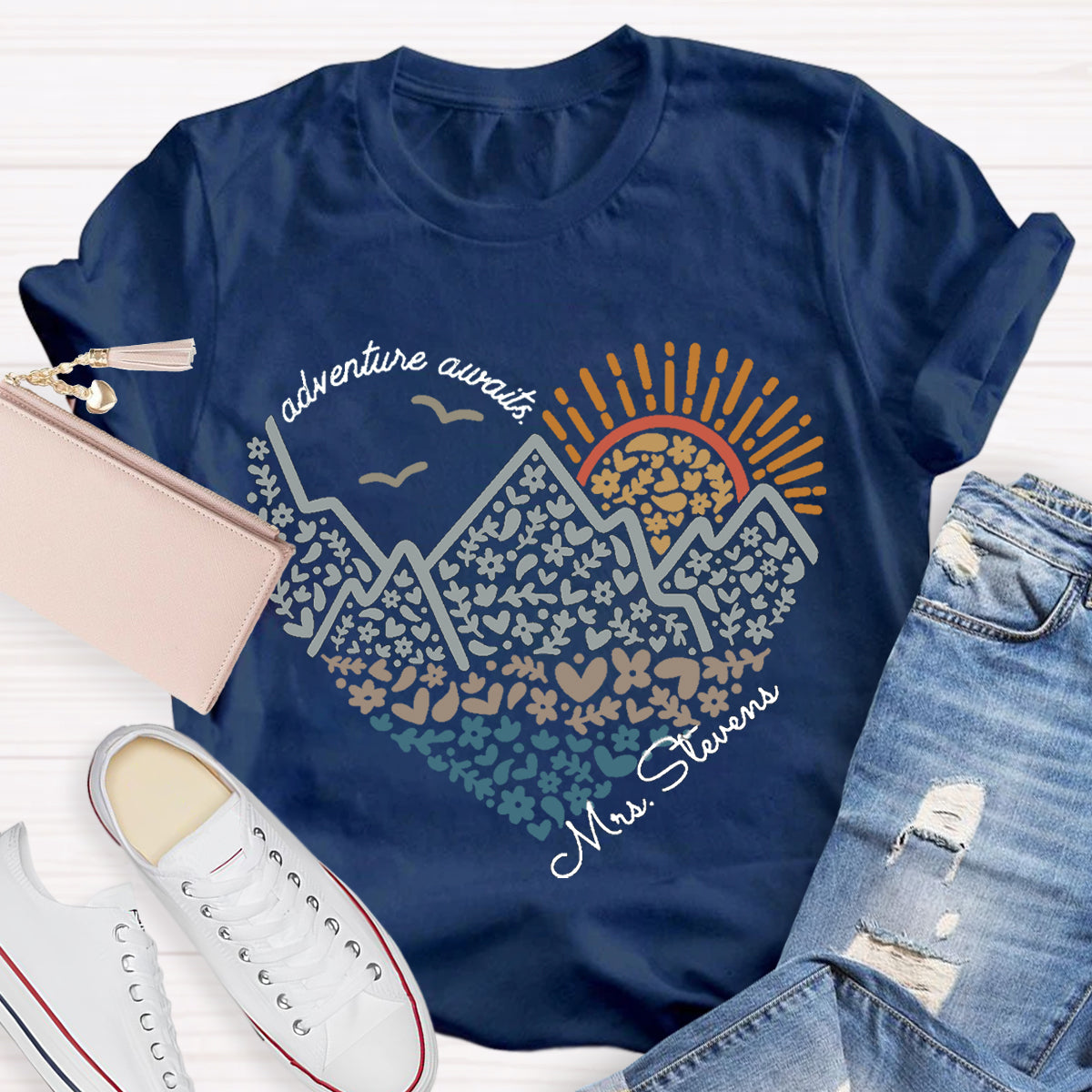 Personalized Name Adventure Awaits T-shirt