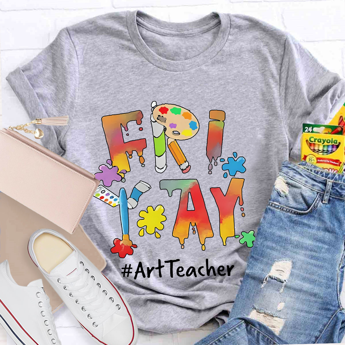 Fri Yay Art Teacher Pencil Teacher T-Shirt