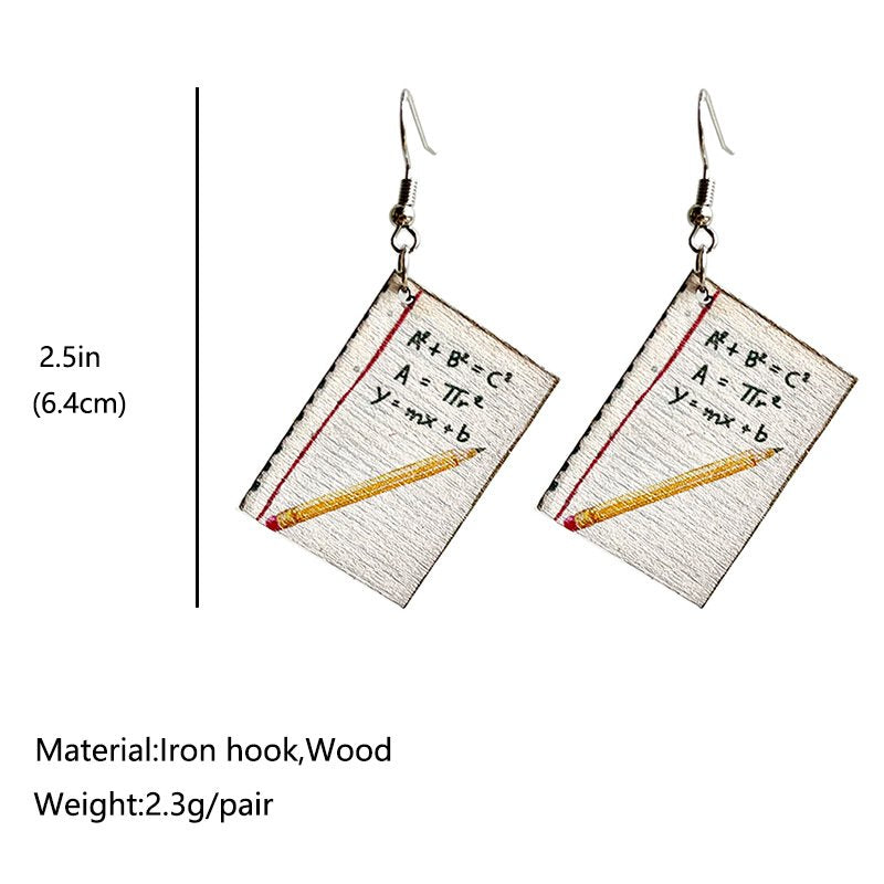 Book Brush Print Earrings