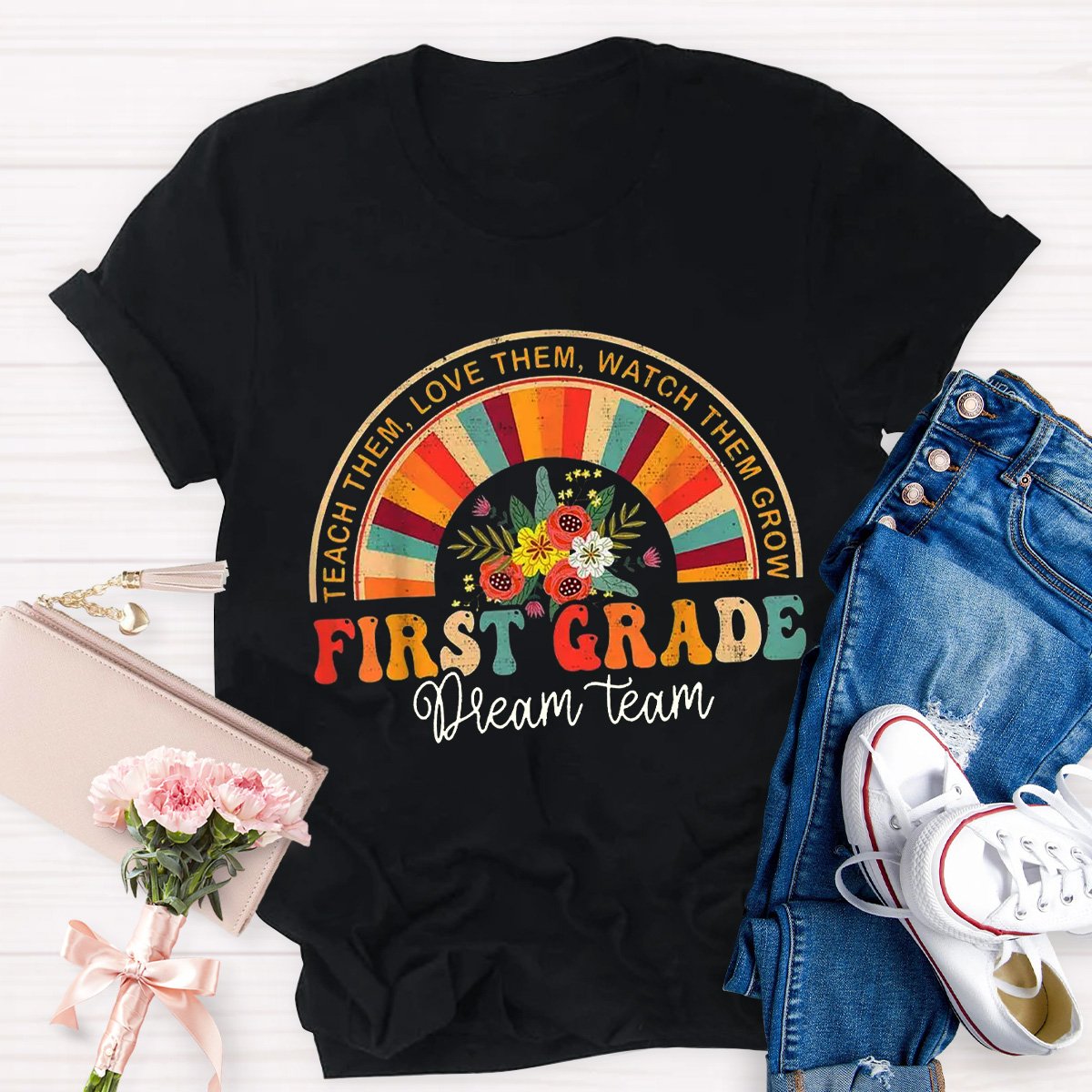 Personalized First Grade Dream Team Teacher Shirt