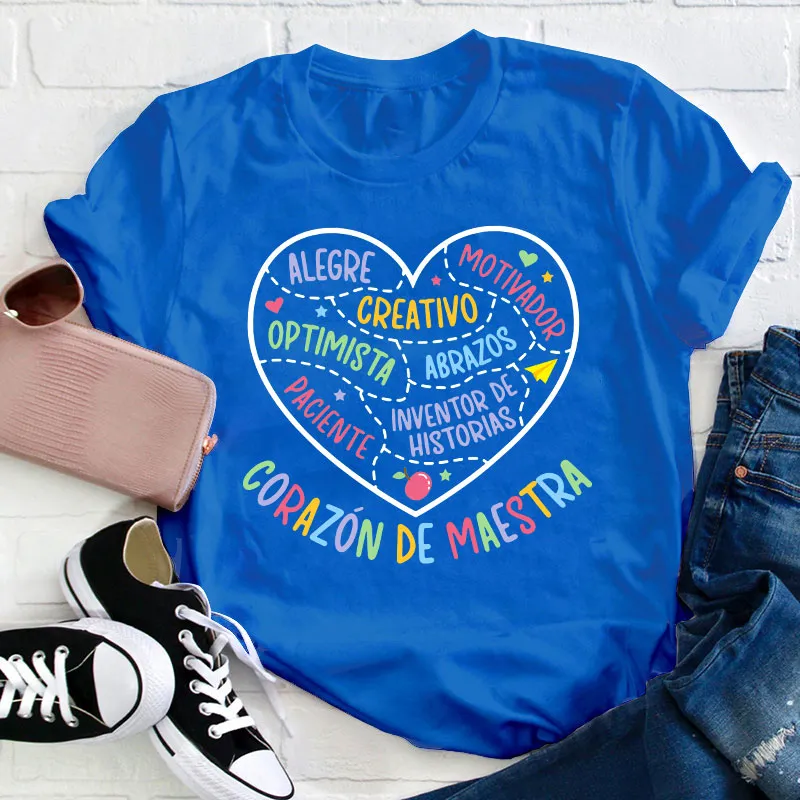 Corazon Maestra De Español Spanish Teacher T-Shirt