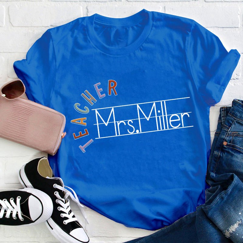 Personalized Name Spelling Letter Teacher T-Shirt