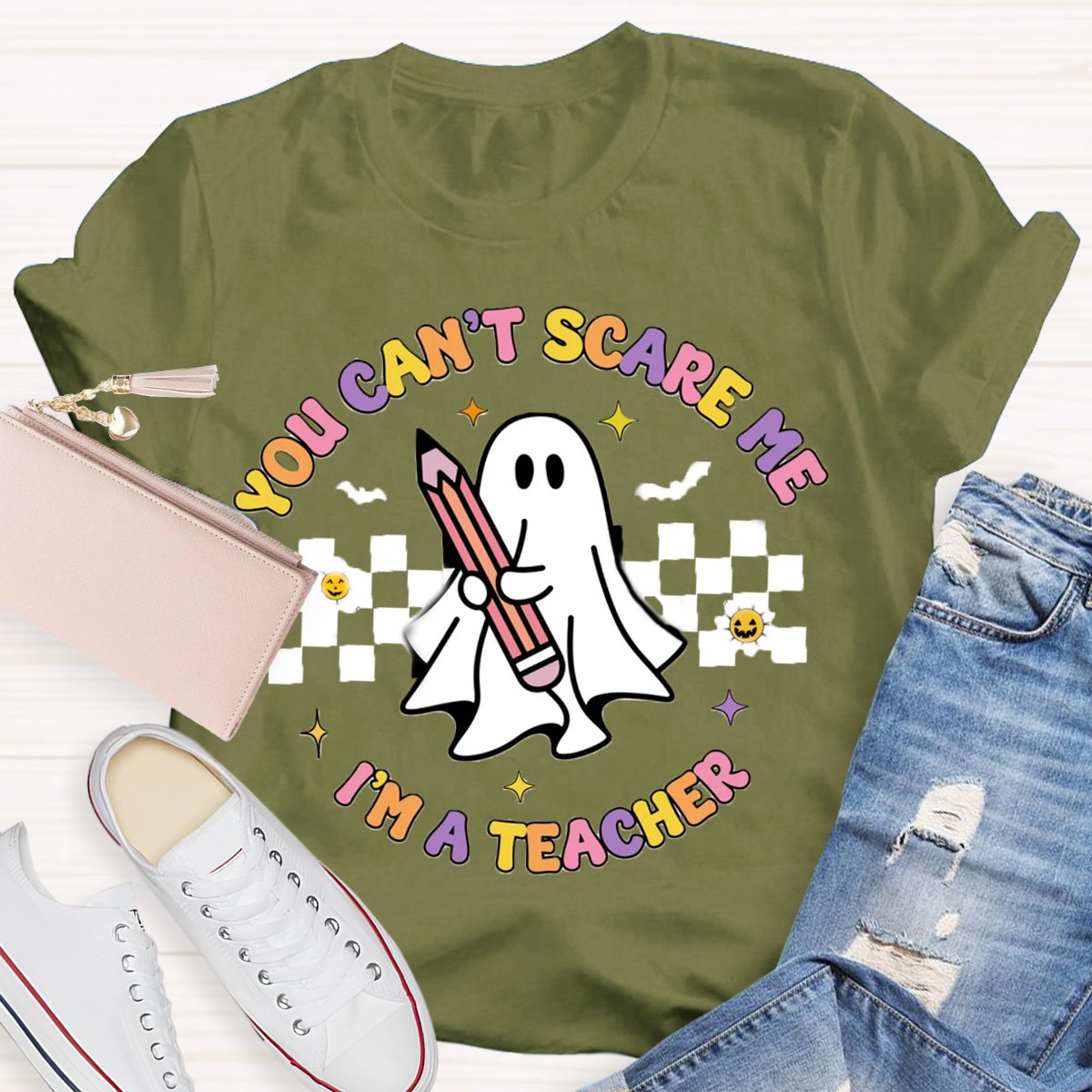 You Can't Scare Me I'm A Teacher Spooky Teacher Shirt